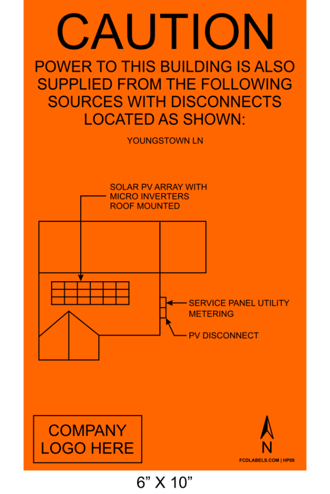 6" x 10" | House Placard | Map Layout - Orange & Black