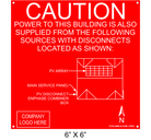 6" x 6" | House Placard | Map Layout - Red & White with Rivets