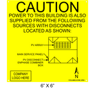 6" x 6" | House Placard | Map Layout - Yellow & Black with Rivets