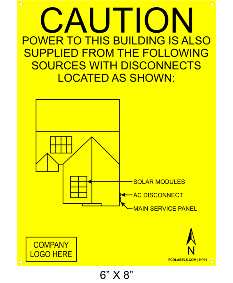 6" x 8" | House Placard | Map Layout - Yellow & Black with Rivets