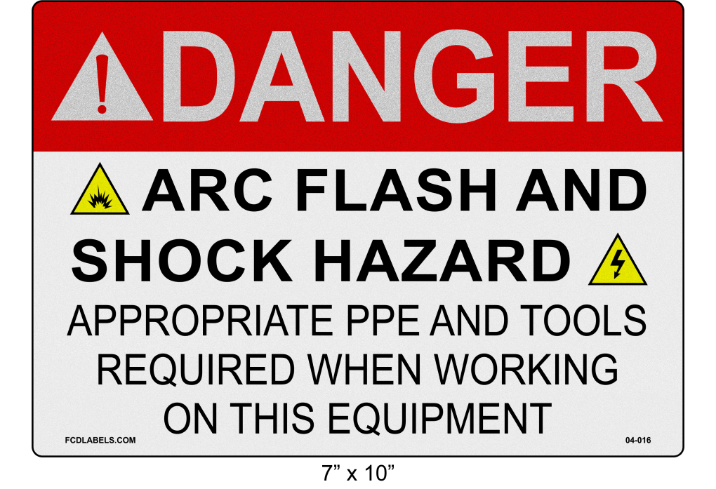 Reflective 7" x 10" | Danger Appropriate PPE and Tools Required | ANSI Label