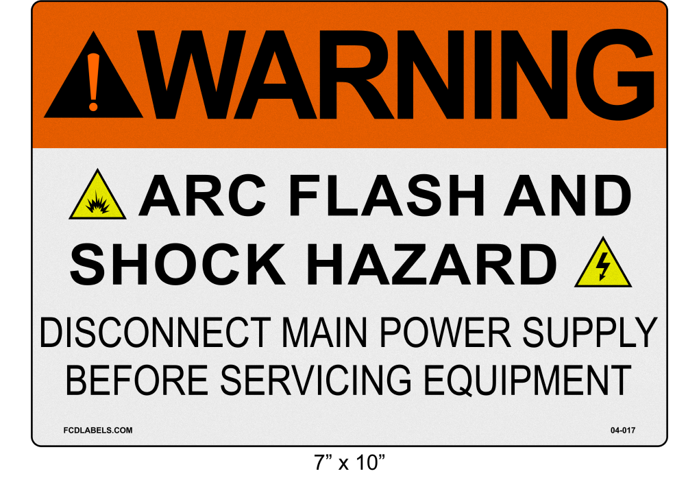Reflective 7" x 10" | Warning Disconnect Main Power | ANSI Label