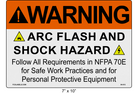 Reflective 7" x 10" | Warning Follow NFPA 70E | ANSI Label