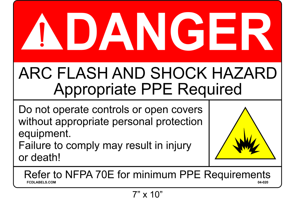 7" x 10" | Danger Do Not Operate Controls | ANSI Arc Flash Labels