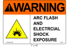 7" x 10" | ANSI Warning Arc Flash and Electrical Shock Exposure | Shock Symbol