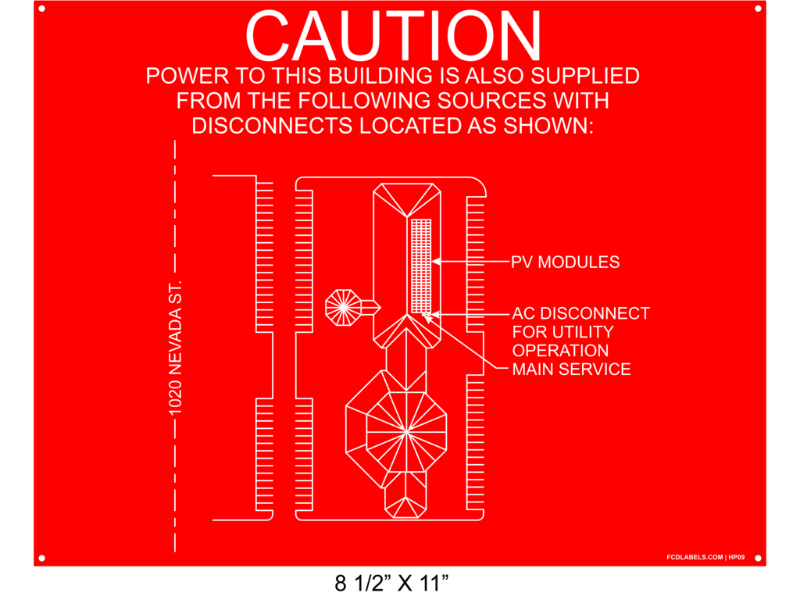 8.5" x 11" | House Placard | Map Layout - Red & White with Rivets