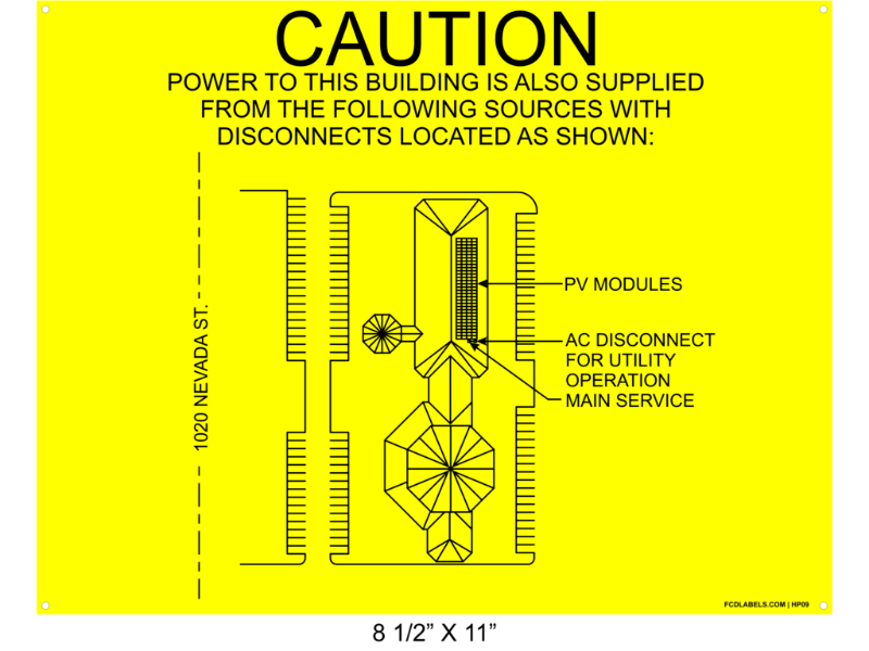 8.5" x 11" | House Placard | Map Layout - Yellow & Black with Rivets