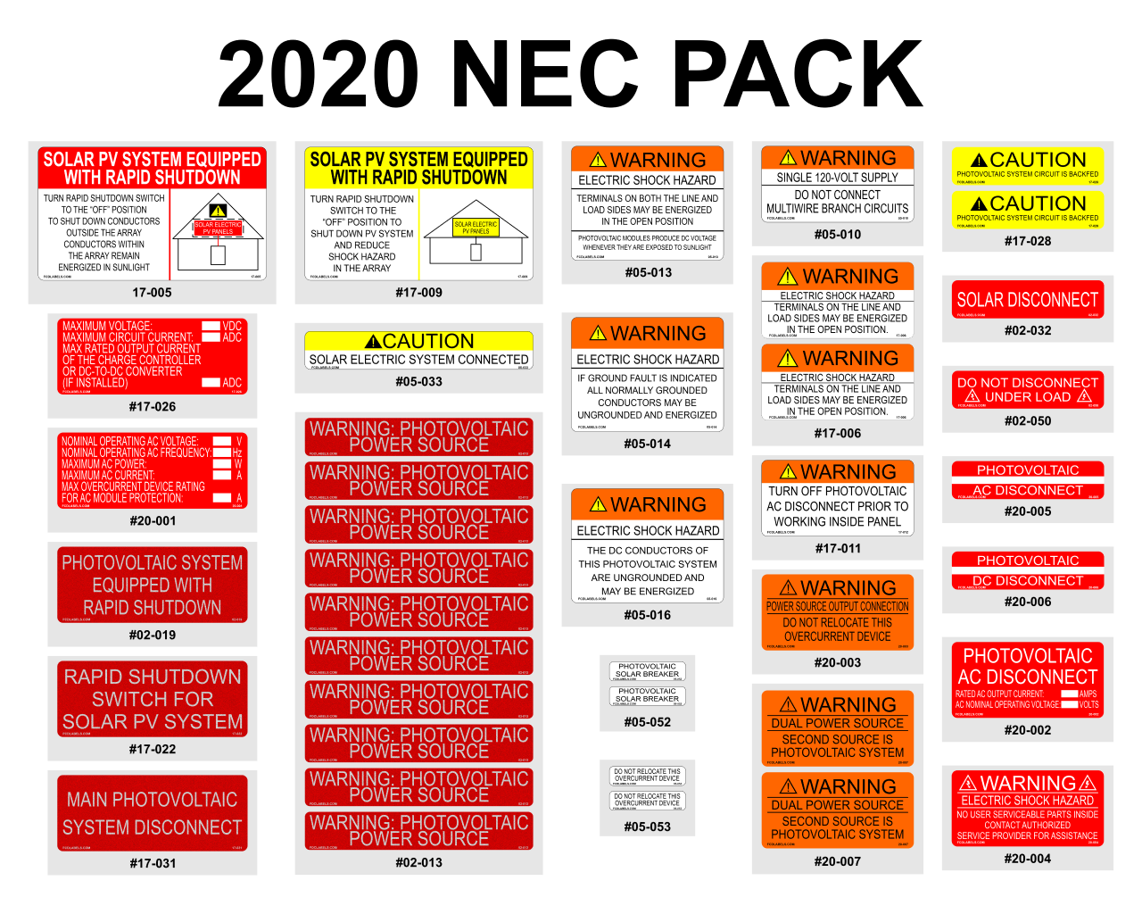 NEC 2020 LABELS