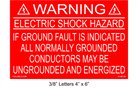 4" x 6" | If A Ground Fault | Solar Warning Placards