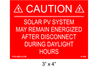 3" x 4" | Solar PV System | Solar Caution Placard