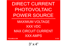 3" x 4" | Direct Current Photovoltaic Power Source | Custom Solar Placards