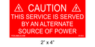 2" x 4" | Alternate Source of Power | Solar Caution Placards