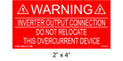 2" x 4" | Inverter Output Connection | Solar NEC Placards