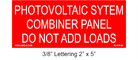 2" x 5" | Photovoltaic System Combiner Panel | Solar Placards