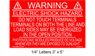 3" x 4" | Do Not Touch Terminals - Exposed To Sunlight | Solar Warning Placard