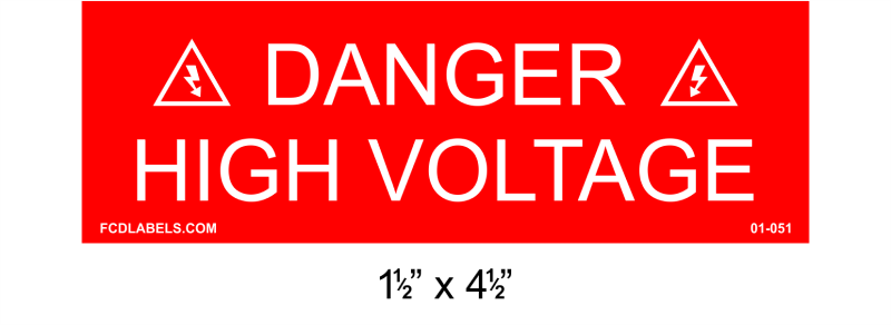 1.5" x 4.5" | Danger High Voltage | PV System Placards