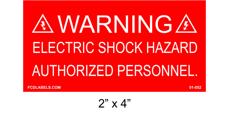 2" x 4" | Authorized Personnel | Solar Warning Placard