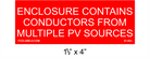 1.5" x 4" | Conductors from multiple PV sources | Solar Placards