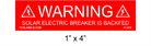 1" x 4" | Solar Electric Breaker Is Backfed | Solar Warning Placards