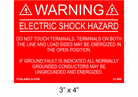 3" x 4" | Do not touch terminals. If a ground fault | Solar Placards