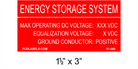 1.5" x 3" | Energy Storage System | Custom Solar Placards