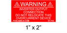 1" x 2" | Inverter Output Connection | Solar Warning Placard