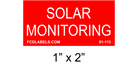 1" x 2" | Solar Monitoring | Solar Warning Placard