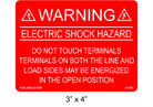 3" x 4" | Do Not Touch Terminals | Solar Warning Labels