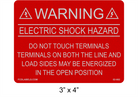 3" x 4" Reflective | Do Not Touch Terminals | Solar Warning Labels
