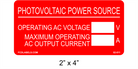 2" x 4" | Photovoltaic Power Source | Custom Solar System Labels