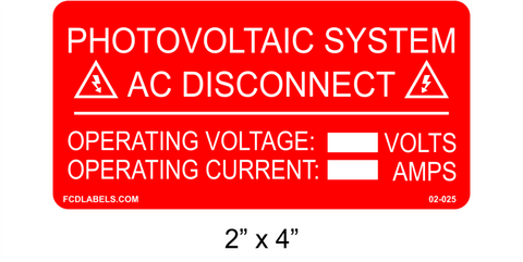 Labels - AC Disconnect – FCDLabels