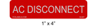 Reflective Red & White 1" x 4" | AC Disconnect | PV Solar Labels