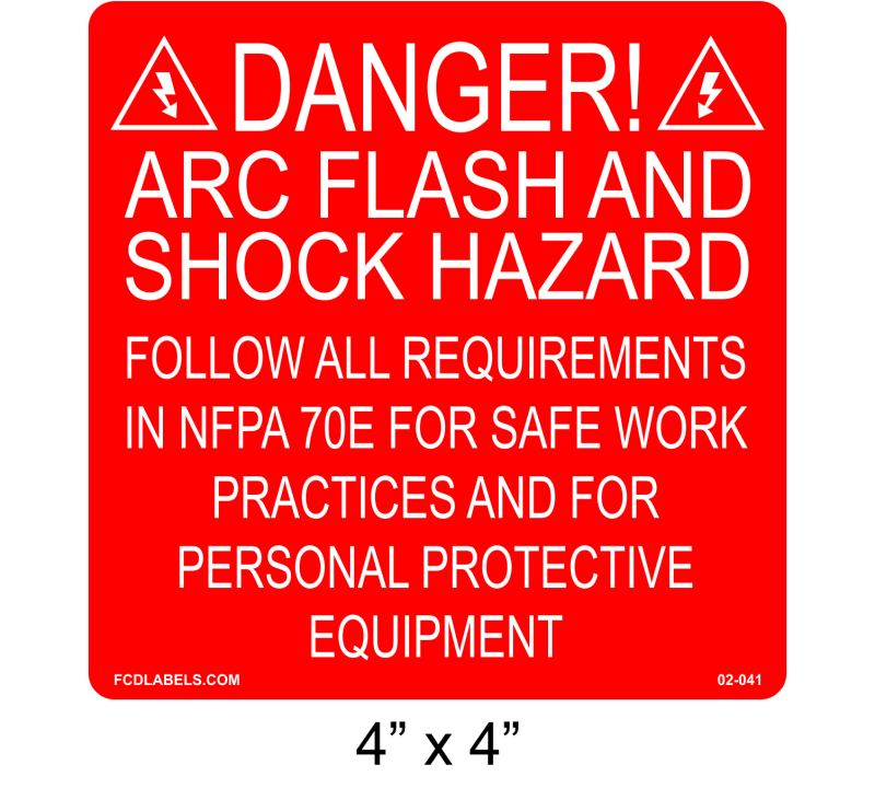 4" x 4" | NFPA 70E Requirements | Solar Labeling Requirements