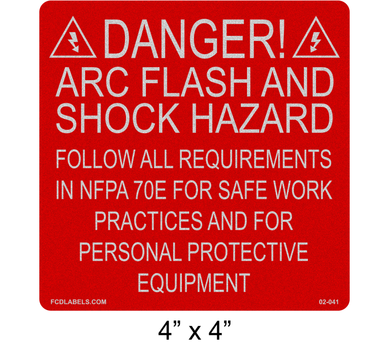 Reflective 4" x 4" | NFPA 70E Requirements | Solar Labeling Requirements