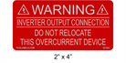 Reflective Red & White 2" x 4" | Inverter Output Connection | Solar Warning Labels