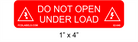 Red & White 1" x 4" | Do Not Open Under Load | Solar Warning Labels