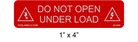 Red & White Reflective 1" x 4" | Do Not Open Under Load | Solar Warning Labels