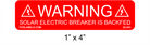 Red & White 1" x 4" | Solar Electric Breaker Is Backfed | Solar Warning Labels
