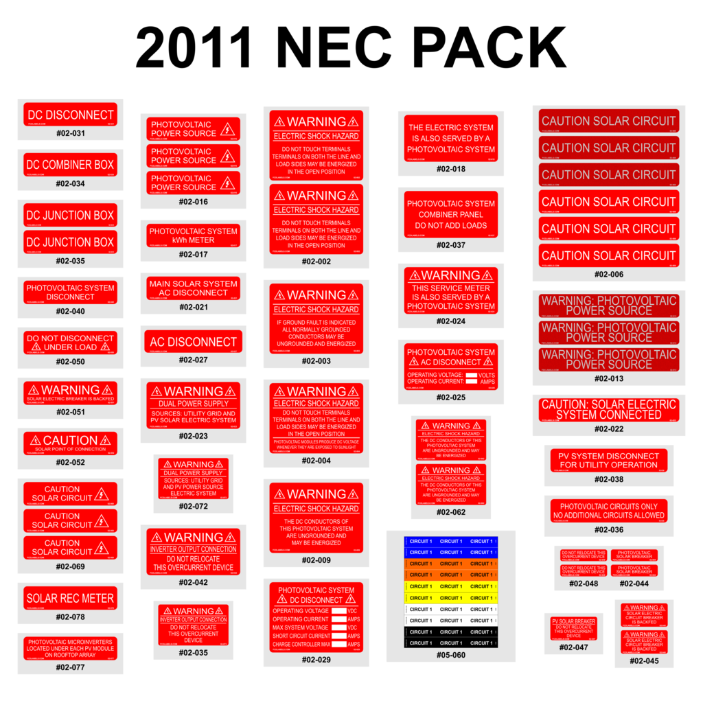NEC 2011 Labeling Requirements