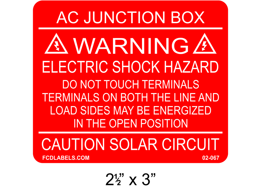 Junction Box Sticker Numbers Labels - Junction Box – FCDLabels