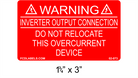 Red & White 1.75" x 3" | Inverter Output Connection | Solar Warning Labels