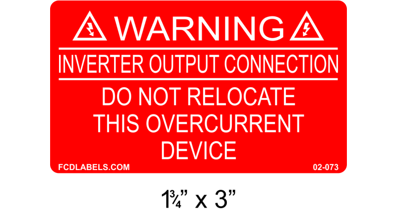 Generic Inverter Warning Signs Labels - Inverter – FCDLabels