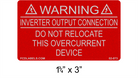 Reflective Red & White 1.75" x 3" | Inverter Output Connection | Solar Warning Labels