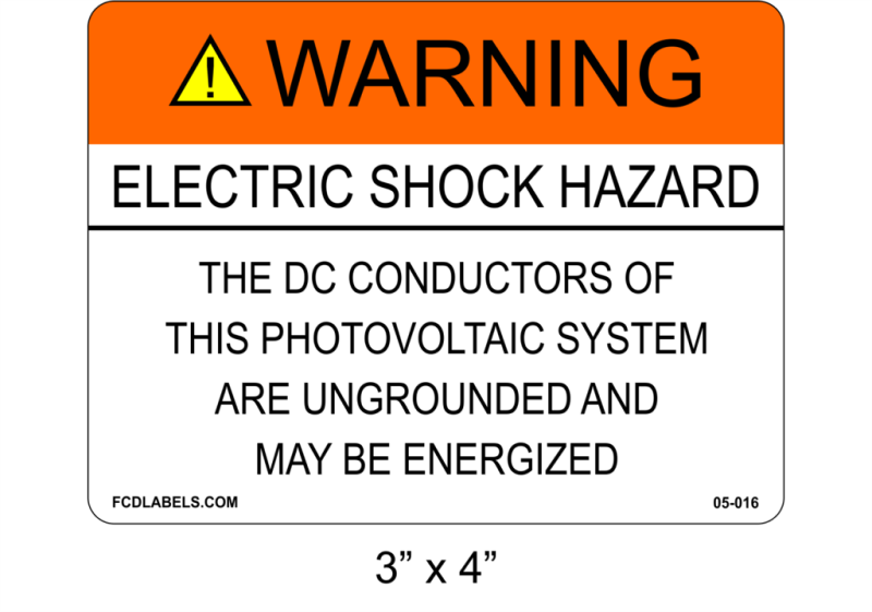 3" x 4" | The DC Conductors | ANSI Solar Warning Labels