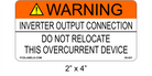 ANSI 2" x 4" | Inverter Output Connection | Solar Warning Labels