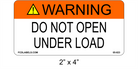 ANSI 2" x 4" | Do Not Open Under Load | Solar Warning Labels