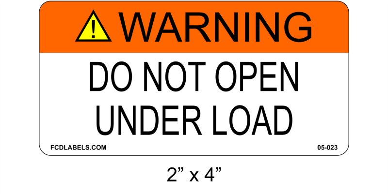 ANSI 2" x 4" | Do Not Open Under Load | Solar Warning Labels