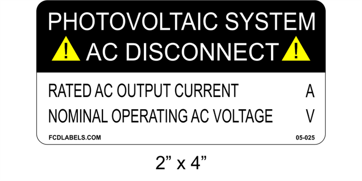 Labels - AC Disconnect – FCDLabels