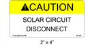 2" x 4" | Caution Solar Circuit Disconnect | ANSI Solar Caution Labels
