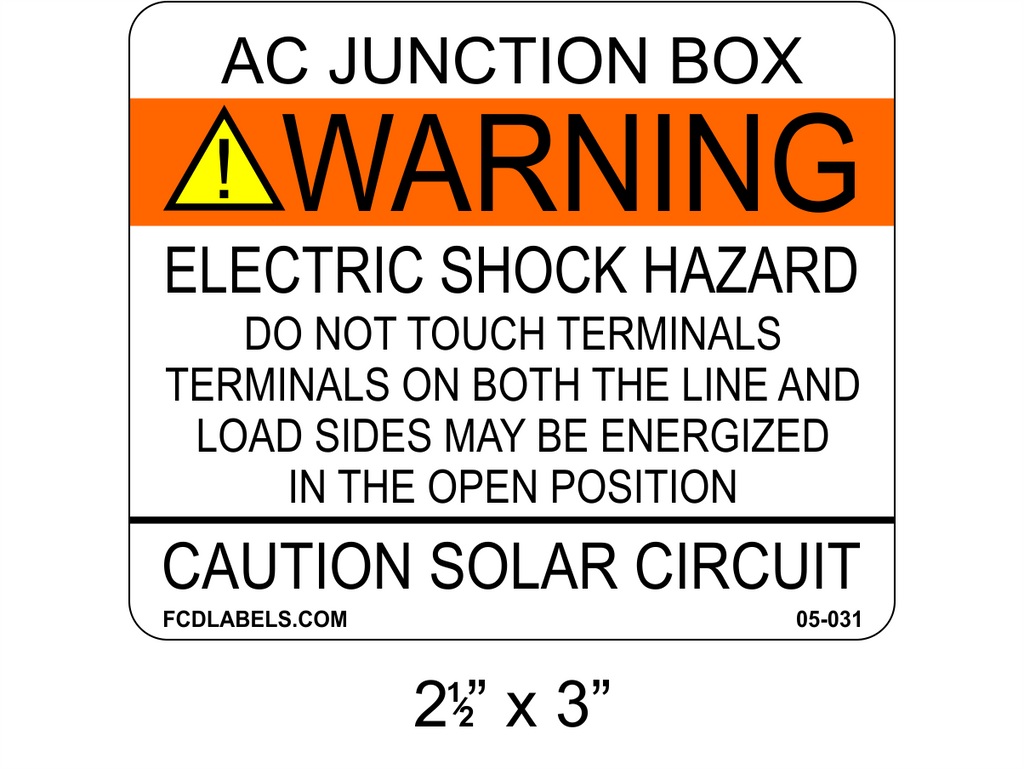 Labels - Junction Box – FCDLabels